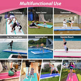 Gymnastics Air Mat 10Ft/13Ft/16Ft/20Ft Tumbling Mat Inflatable Gymnastics Tumble Track for Home/Gym/Training/Cheerleading/Water with Electric Pump