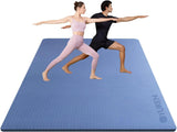 78"X51" Large Exercise Mat 1/2" Thick TPE Foam Yoga HIIT Workout Floor Gym Mat Blue