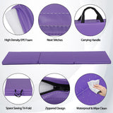 6’X2’ Tri-Fold Exercise Mat Portable Gymnastics Mat for Stretching Yoga Core Workouts Purple