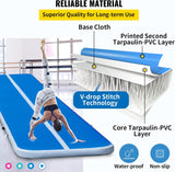 20Ft Inflatable Air Gymnastic Mat, 4 Inches Thickness Air Tumble Track with Electric Air Pump,Dubrable Material Air Mat for Home Use/Training/Cheerleading/Yoga/Water,Navy Blue