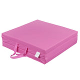 Tri-Fold 6X2Ft Exercise Gym Mat Portable Workout Yoga Mat 2'' Thickness Pink