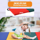 4'X8'X2" New Folding Panel Gymnastics Mat, Perfect for Indoor/Outdoor Exercise(Multicolor)