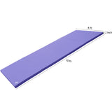 4-Panel Folding Gymnastics Exercise Mat with Handles, 4' X 10' X 2", Purple