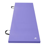 Tri-Fold Gymnastics Exercise Mat with Handles, 6' X 2' X 2", Purple