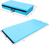 4'X8' Gymnastics Mat, 2" Thick Folding Tumbling Mat with Carrying Handles, Foldable Gym Mat with Hook and Loop Fastener, Cheer Mats for Kids Adults Home Exercise Aerobics Fitness