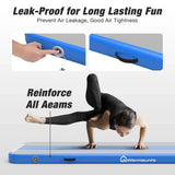 WARMOUNTS 13 Ft Air Track Tumbling Mat Inflatable Air Gymnastics Training Mats 4'' Thick Tumble Track with Electric Pump for Home Gym Cheerleading Water Outdoor