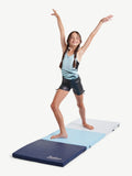 6' Three Folding Gymnastics Mat with Carry Handles, 1.5 Inch Thick Firm High Density EPE Foam Core , Multi Color, Blue