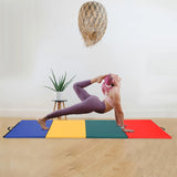 4'X8'X2" New Folding Panel Gymnastics Mat, Perfect for Indoor/Outdoor Exercise(Multicolor)