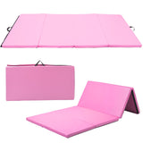 4-Panel Folding Gymnastics Mat with Carrying Handles for Home Gym