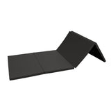 4-Panel Folding Gymnastics Exercise Mat with Handles, 4' X 10' X 2", Black