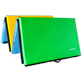 All Purpose 4'X10'X2" Extra Thick High Density anti Tear Gymnastics Gym Folding Exercise Aerobics Mats, Multicolor