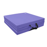 Tri-Fold Gymnastics Exercise Mat with Handles, 6' X 2' X 2", Purple