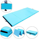 4'X8' Gymnastics Mat, 2" Thick Folding Tumbling Mat with Carrying Handles, Foldable Gym Mat with Hook and Loop Fastener, Cheer Mats for Kids Adults Home Exercise Aerobics Fitness