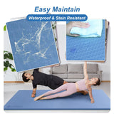 78"X51" Large Exercise Mat 1/2" Thick TPE Foam Yoga HIIT Workout Floor Gym Mat Blue