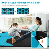 10 Feet X 4 Feet X 2 Inch Folding Exercise Mat with Hook and Loop Fasteners