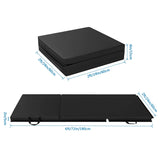 2In Foldable 6' X 2' Black Exercise Mat with Carrying Handle