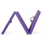 6’X2’ Tri-Fold Exercise Mat Portable Gymnastics Mat for Stretching Yoga Core Workouts Purple