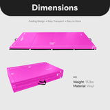 All Purpose 4'X10'X2" Extra Thick High Density anti Tear Gymnastics Gym Folding Exercise Aerobics Mats, Pink