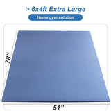 78"X51" Large Exercise Mat 1/2" Thick TPE Foam Yoga HIIT Workout Floor Gym Mat Blue