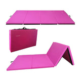 All Purpose 4'X10'X2" Extra Thick High Density anti Tear Gymnastics Gym Folding Exercise Aerobics Mats, Pink