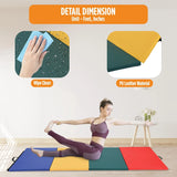 4'X8'X2" New Folding Panel Gymnastics Mat, Perfect for Indoor/Outdoor Exercise(Multicolor)